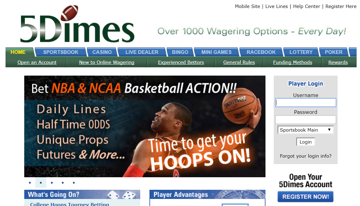 5dimes homepage