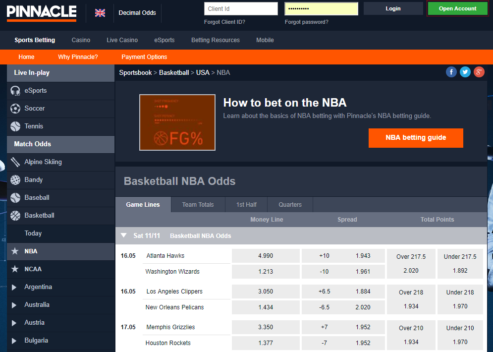 Pinnacle sportsbook usa